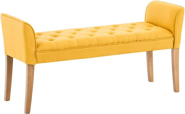 TPFLiving Chaiselongue Cäsar in Gelb mit Stoffbezug und Massivholzrahmen, B/T/H: 128,0 x 43,0 x 64,0 cm - Bild 1