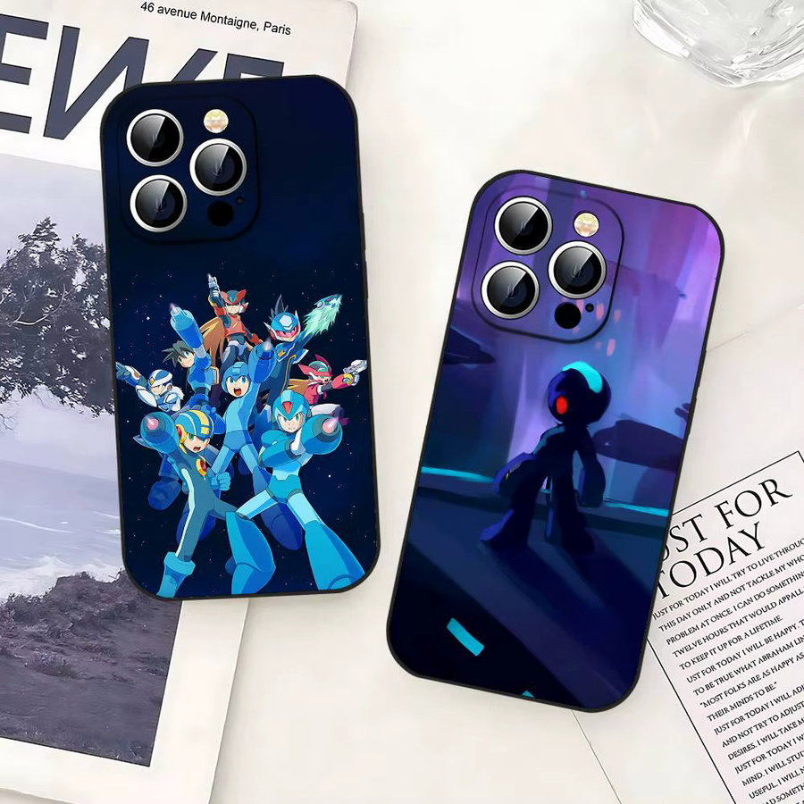 R-Rockman M-Megaman Handyhülle Schwarz für iPhone 17, 16, 15, 14, 13, 11 Pro Max, Plus, X, Xr, Xs Max und 13 Mini - Bild 2