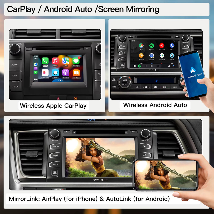 CARABC Kabelloses CarPlay und Android Auto Modul für Toyota C-HR, Corolla, Camry, Auris, Prius, RAV4, Avensis und Highlander in Schwarz - Bild 3