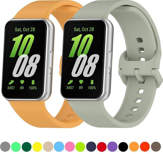 Samsung Uhrenarmband Silikon, Schwarz, Unisex, Samsung Galaxy Fit 3 - Bild 1