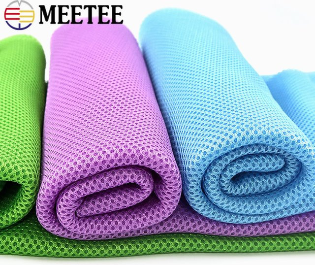 Meetee 3D Spacer Mesh Stoff, 3-Schicht-Sandwich-Elastikgewebe, atmungsaktives DIY Nähmaterial, Breite: 150 cm, Länge: 100 cm - Bild 1
