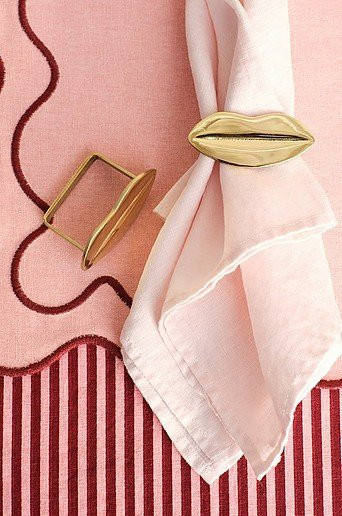 XOXO Serviettenring aus Metall in Gold, 2er-Pack - Bild 1