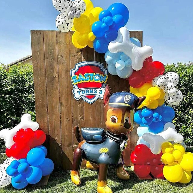 Paw Patrol Ballon Girlande Set mit 75 Teilen für Kindergeburtstage, Mehrfarbiges Party Dekorations-Kit mit Ryder, Chase, Skye und Everest Figuren - Bild 1