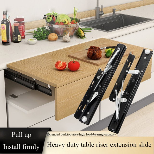 HACXFBLE Verlängerung für Rising Table Slide Rail als Führungsschiene für Esstische und versteckte Hebeplattformen, Länge: 250 cm - Bild 1