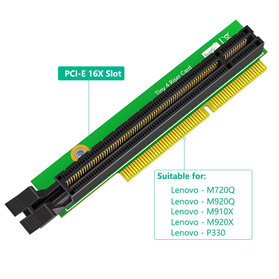 T.F.SKYWINDINTL Tiny4 PCIe 16X Grafikkartenadapter Riser-Karte für ThinkCentre M920Q M910Q M910X M920X M720Q P330 P320 01AJ902 - Bild 3