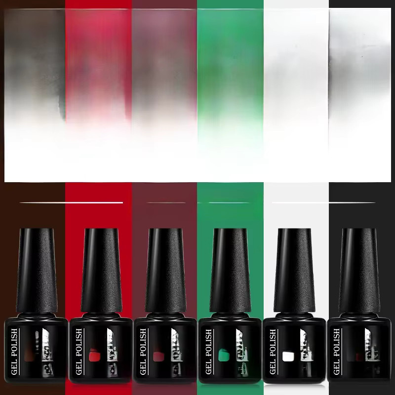 Mtssii Gel Nagellack Kit, schwarz, glänzend, 6 Teile - Bild 3