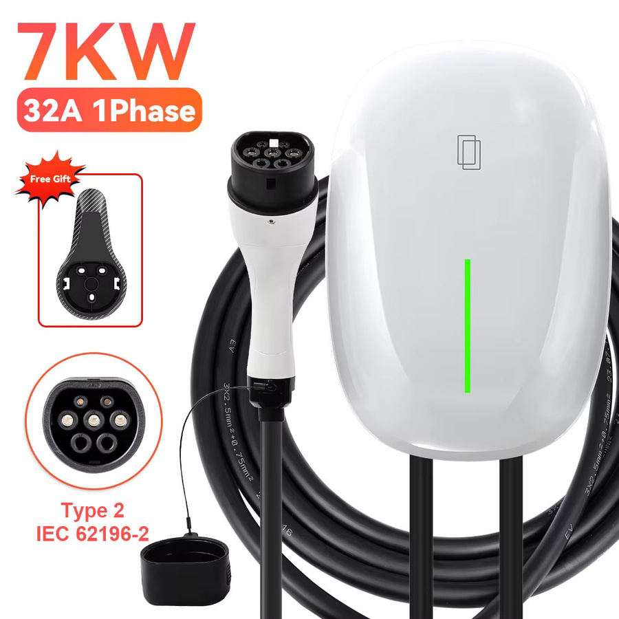 JDMEX EV Ladestation 7KW 32A 1-Phase Typ1/GBT Wallbox mit 5m Kabel in Weiß - Bild 7