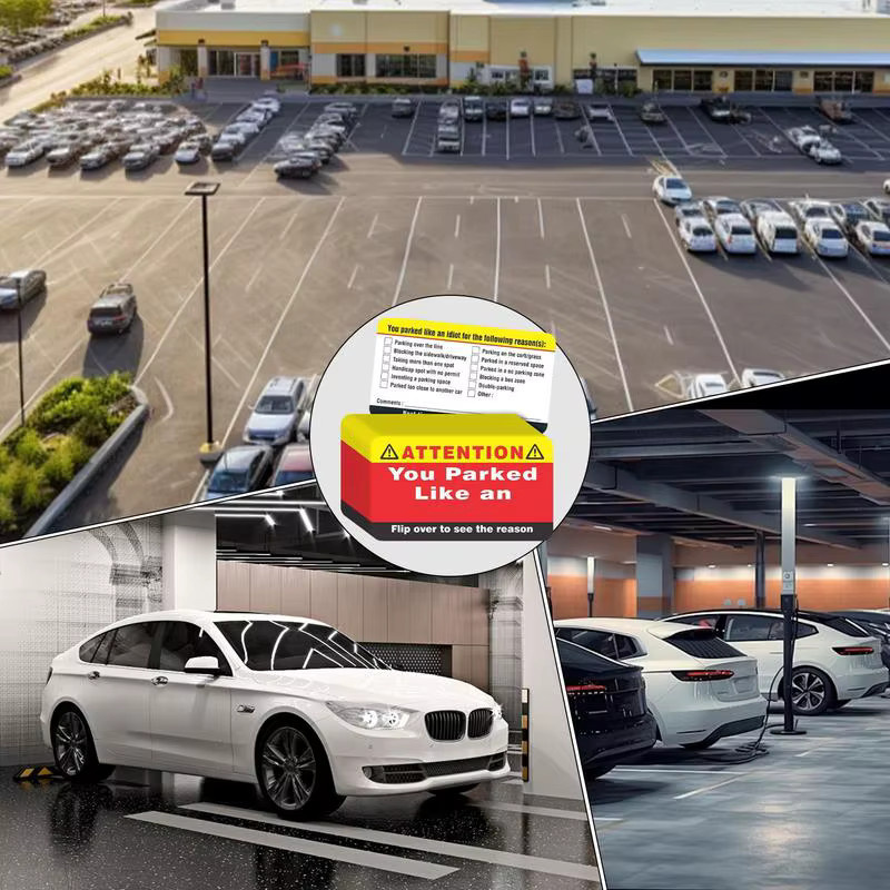 100 Stück lustige Visitenkarten You Park Like an Idiot als Parkplatz-Hinweis für Erwachsene aus Papier - Bild 3