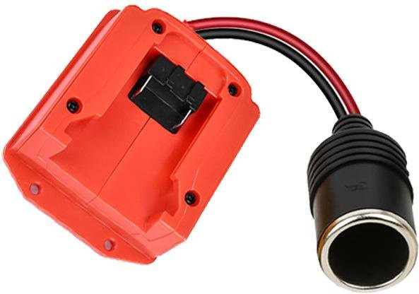 Binchi Outdoor Product 18V auf 12V Step-Down Strom Adapter mit Zigarettenanzünder Schnittstelle für Makita, Dewalt und Milwaukee Akkus, Farbe: Rot - Bild 1