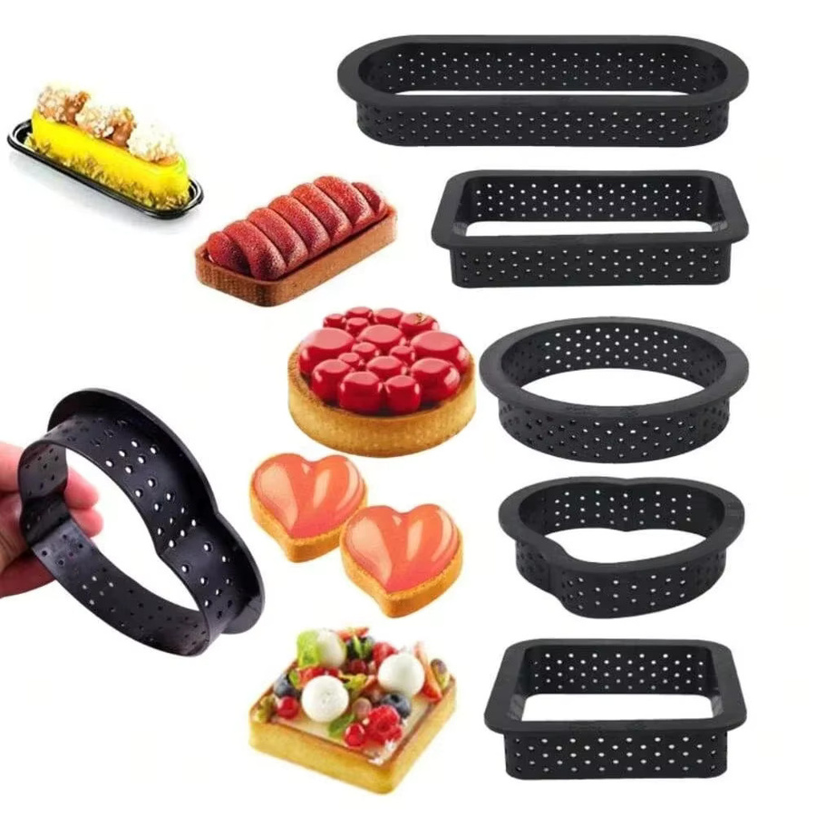 Runde Kuchenringform aus Silikon für Mousse und Käsekuchen, Schwarz - Bild 5