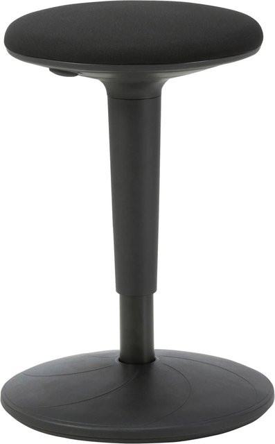 Mömax Hocker in Schwarz mit Stoffbezug und Metallgestell, Höhe: 39,0 cm, Durchmesser: 37,0 cm - Bild 1