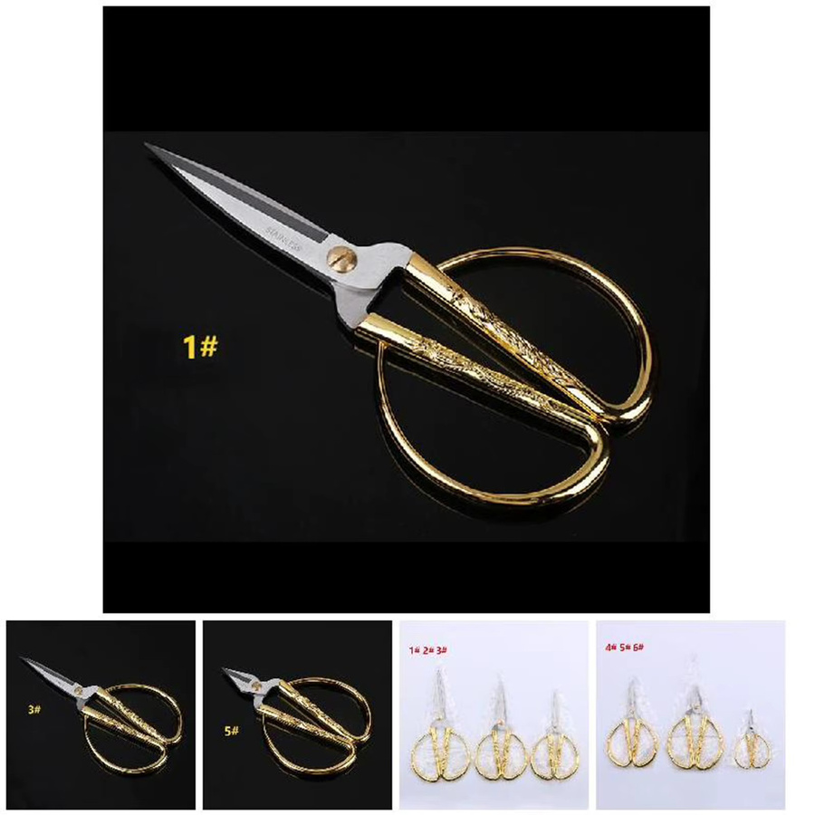 Ergonomische Drachenschere aus Edelstahl in Gold für Stickereien und Näharbeiten - Bild 2