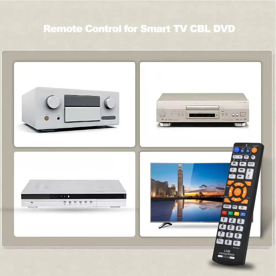 Kebidu Smart L336 IR-Lernfähige Fernbedienung mit 42 Tasten in Schwarz für TV, DVD, SAT und HIFI-Geräte - Bild 5