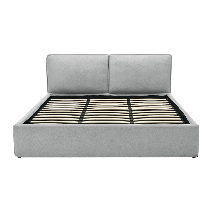 Vente-unique Bett Tenese mit Bettkasten in Lichtgrau, B/T: 180 x 200 cm, Höhe: 225 cm - Bild 2