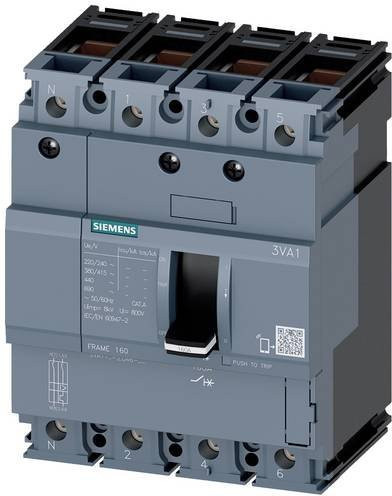 Siemens 3VA1116-6ED46-0AA0 Leistungsschalter in Grau mit einem Einstellbereich von 160 A und einer maximalen Schaltspannung von 690 V/AC - Bild 1