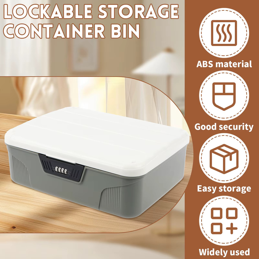Willstar Digitale Tresorbox mit Passwortschloss in Grau zur sicheren Aufbewahrung von Bargeld, Schmuck und Dokumenten - Bild 2