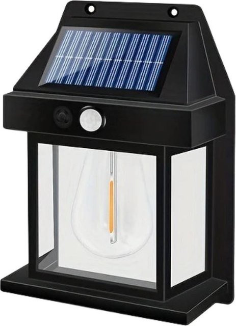 YJMP Super Lighting Solar Wandleuchten Set 4 Stück, Schwarz, LED Außenbeleuchtung mit Bewegungssensor und Dämmerungssensor, IP65 Wasserdicht, Warmweißes Licht für Terrasse, Veranda und Garage - Bild 1