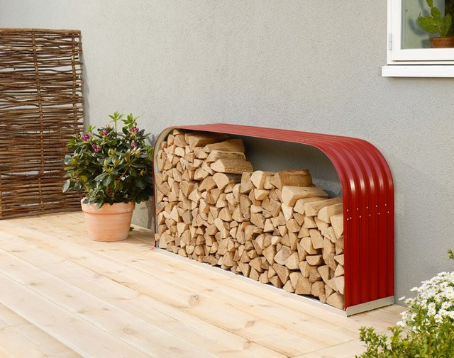 Vitavia Kaminholzregal Ardor 401 in Rubinrot, B/T/H: 210 x 40 x 100 cm - Bild 1