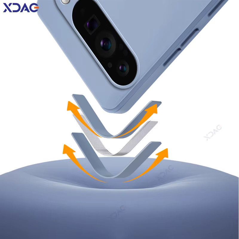 XDAG Candy Handyhülle für Google Pixel 10 Pro XL 5G in Light Cyan und Blau mit Linsenschutz und weicher Flüssigsilikon-Abdeckung - Bild 1