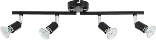 POCOline LED-Spot Boris 4-flg. Schwarz mit 4 verstellbaren Brennstellen, B/H/T: 50 x 8 x 10 cm - Bild 1