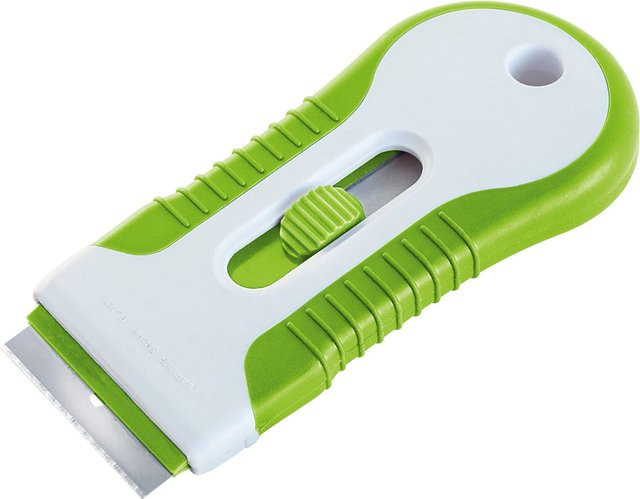 LUX-TOOLS Mini-Schaber 2er-Set in Grün, Weiß und Blau aus Kunststoff - Bild 1