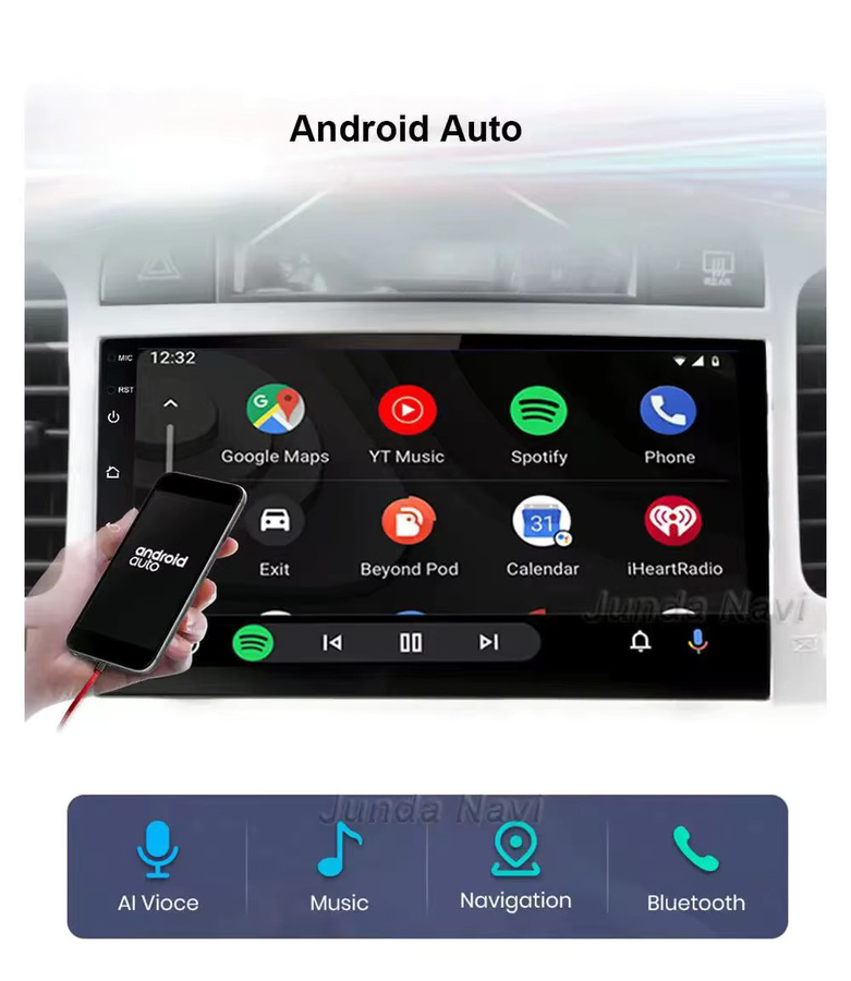 TIEYEZ Android 15 Autoradio mit 7 Zoll Display für Toyota Verso-S, Ractis und Subaru Trezia, Multimedia Video Player mit Carplay, Navigation, GPS, 4G und WIFI, Schwarz - Bild 3