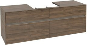 Villeroy & Boch Waschtischunterschrank Collaro in Braun mit integrierter LED-Beleuchtung und Innenschubladen, Wandmontage, B/T/H: 160 x 54,8 x 50 cm - Bild 1