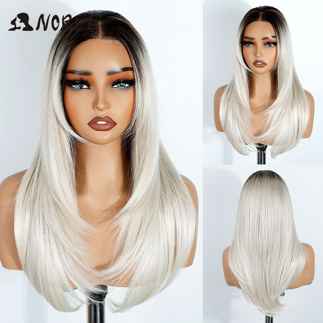 Lace-Front-Perücke, Ombre-Blond, Weiß, Damen - Bild 1