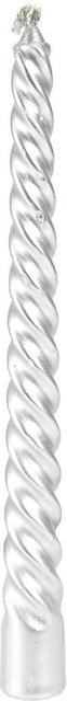 DIYelecs Kerzen-Set aus Wachs in Silber, 4 Stück moderne längliche Stabkerzen für Weihnachten, Hochzeit und Tischdekoration - Bild 1