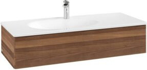V&B Waschtischunterschrank Antao mit Auszugbeleuchtung in Warm Walnut, B/T/H: 118,8 x 49,3 x 25,6 cm - Bild 1