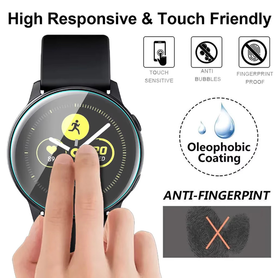 TINUORA Schutzfolie aus gehärtetem Glas mit Härtegrad 9H für Samsung Galaxy Watch 42 mm und 46 mm, transparent - Bild 3