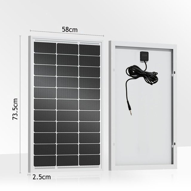 CHUBAN 80W Starres Solarmodul mit 5 Meter Verlängerungskabel, Wasserdichtes Solarladegerät für Balkon PV-System, Wohnmobil und Outdoor - Bild 1