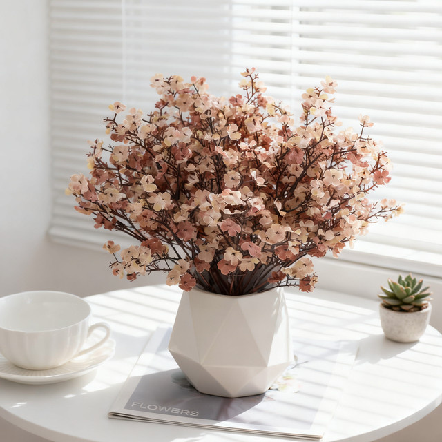 ZQCY Künstliche Seiden-Gypsophila Dekofloral in Rot und Pink für Hochzeit und Valentinstag - Bild 1