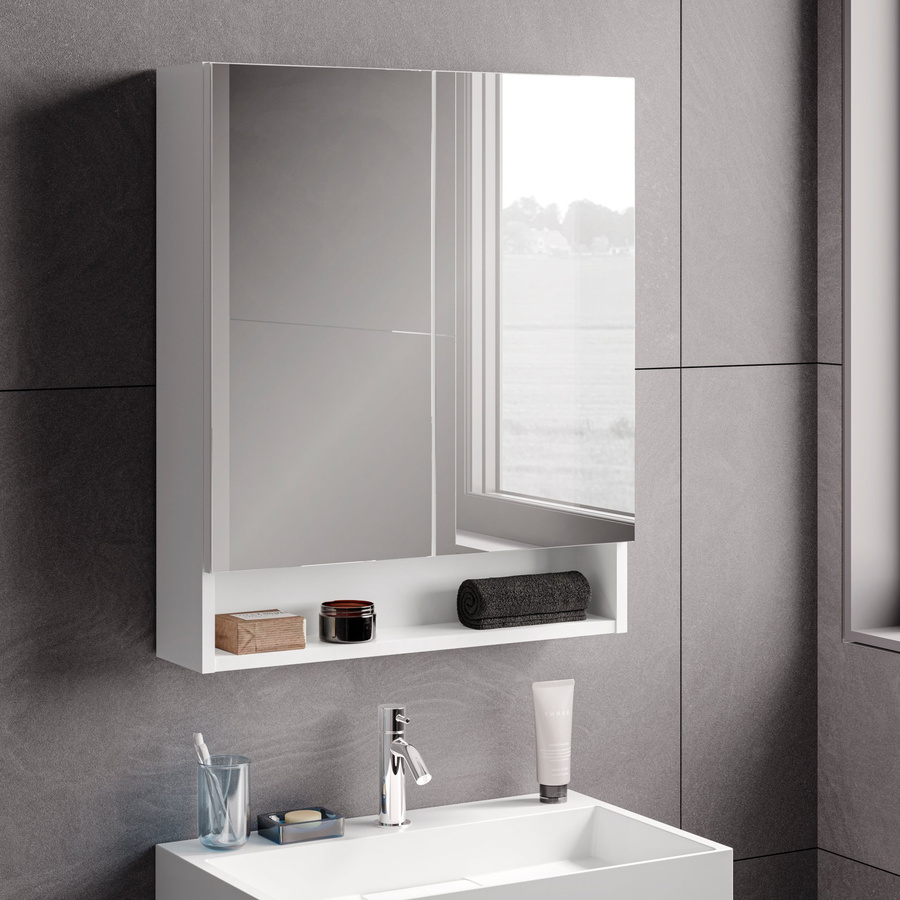 Fackelmann Spiegelschrank Easy in Weiß mit Glastüren für dein Badezimmer - Bild 2