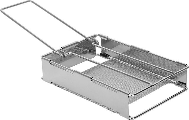 mfySpace Faltbarer Toasterständer aus Edelstahl in Silber für Outdoor und Picknick - Bild 1