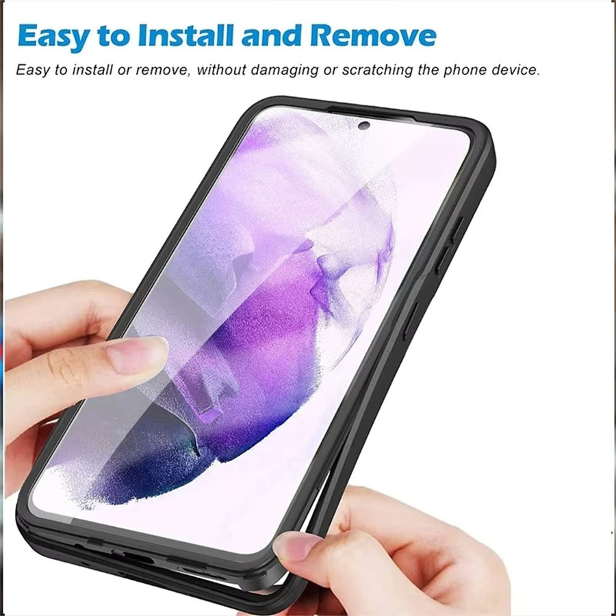 Funda 360 Ganzkörper-Silikon-Handyhülle für Samsung Galaxy S24 Ultra, S24, S23, S22, S21 FE Plus Ultra in Schwarz - Bild 1