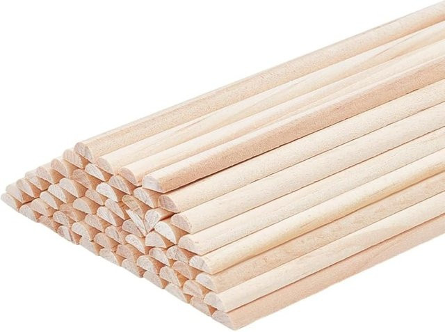 50 Stück halbrunde Holzdübelstäbe aus Holz, 13,8 Zoll, unvollendete Bogendübel für Modellbau und Bastelarbeiten - Bild 1