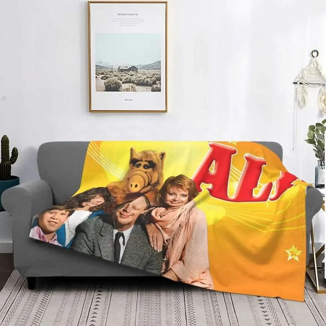 YunhengTechnology ALF Sci-Fi Decke aus weichem Fleece in Gelb, B/B: 150 x 180 cm - Bild 1