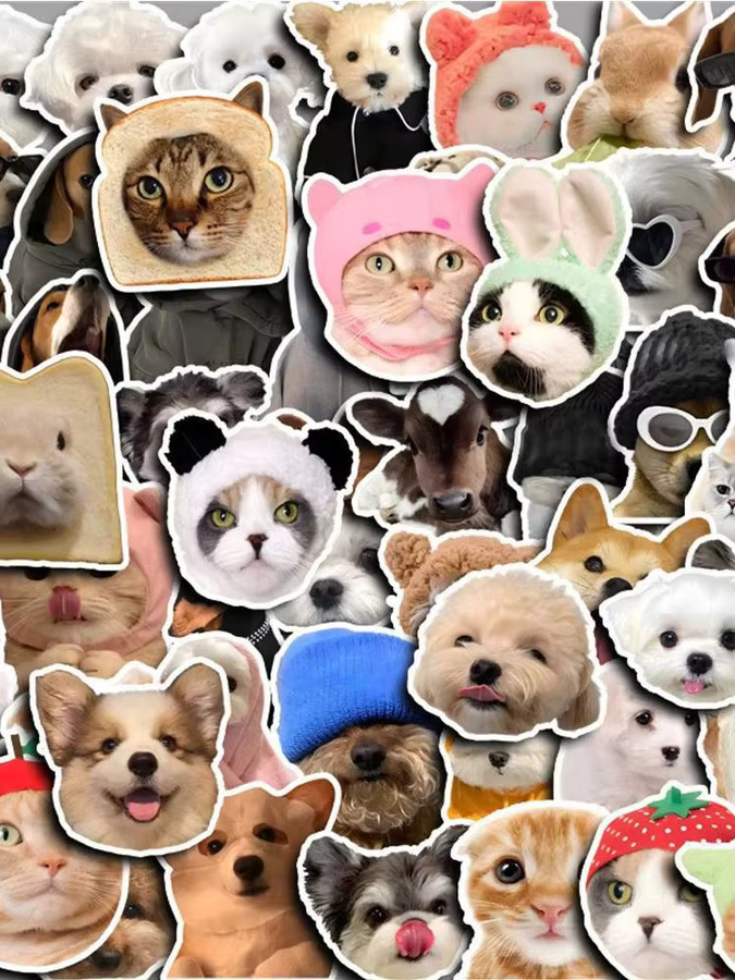 Rspctou Niedliche Tier-Aufkleber, Katzen- und Hunde-Cartoon-Sticker, multicolour - Bild 5