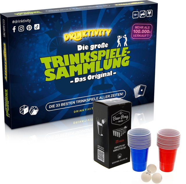 Gomazing Drinktivity Trinkspiel Sammlung mit Beerpong Set ab 18 Jahren - Bild 1