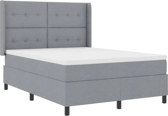 vidaXL LED Boxspringbett mit Matratze Hellgrau B/T/H: 160 x 200 x 163 cm - Bild 1