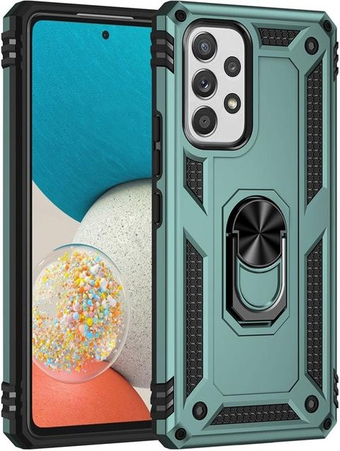 Stoßfestes Rüstungsgehäuse mit Metallringabdeckung für Samsung Galaxy A53 5G in Grün - Bild 1