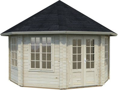 Achteckiger Pavillon PALMAKO Hanna aus Holz in Braun, B/T/H: 421 x 421 x 371 cm - Bild 1