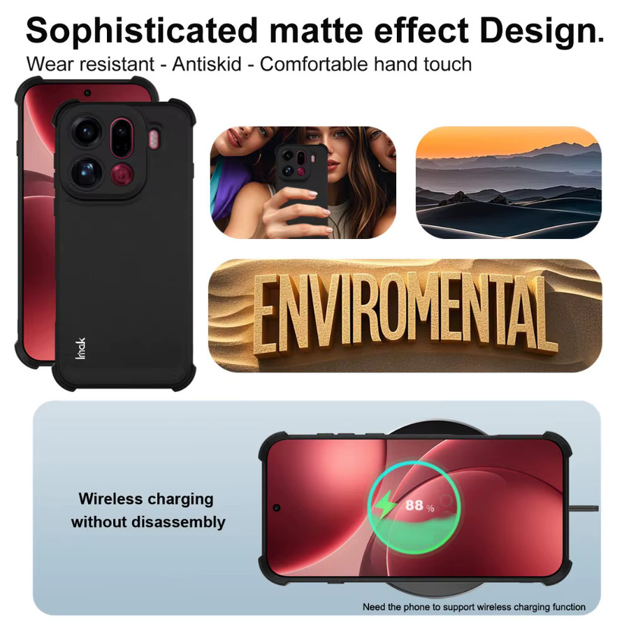 IMAK Stoßfeste Schutzhülle mit Objektiv-Kameraschutz für OPPO Find X9 Pro 5G in Schwarz - Bild 5