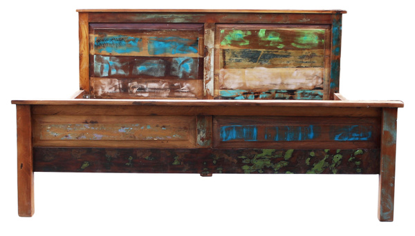 SIT Holzbett Riverboat in Altholz-Optik, Farbe: Bunt, B/T: 180 x 200 cm