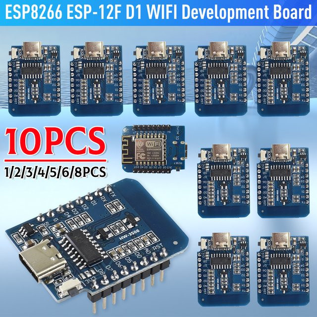 ALLOET WeMos D1 Mini ESP8266 ESP-12F WiFi Entwicklungsboard mit Micro USB in Blau - Bild 1