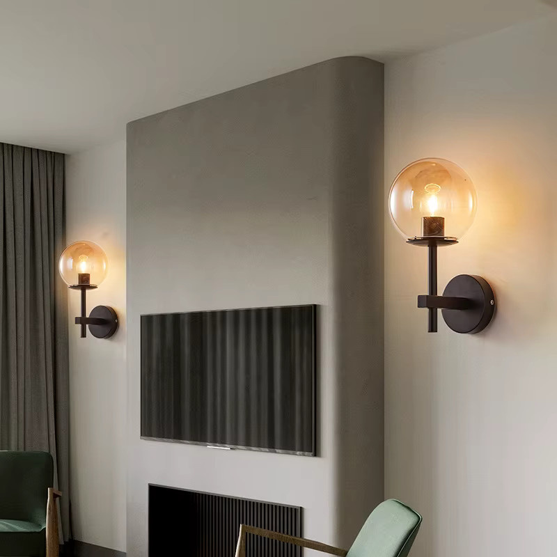 Lava Corki Moderne LED Wandleuchte mit Glaskugel in Transparent für Schlafzimmer, Badezimmer und Treppen - Bild 3