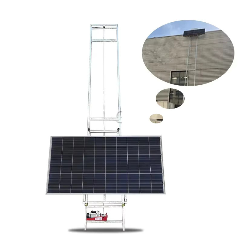 GZRUOMU Elektrischer Frachtlift mit 9 m Hubhöhe, Automatischer Hebeplattform für Innen und Außen, Farbe: Silber - Bild 2