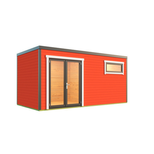 Lasita Blockbohlenhaus Sardinia Gartenhaus mit Flachdach in Rot, B/H/T: 500 x 239,4 x 250 cm - Bild 3