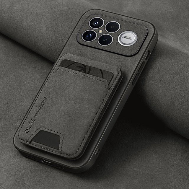 Luxuriöse Leder-Handyhülle mit integriertem Kartenhalter für Xiaomi Redmi Note 15 15R 15C Turbo 5 K80 K90 Pro Max in Braun - Bild 1
